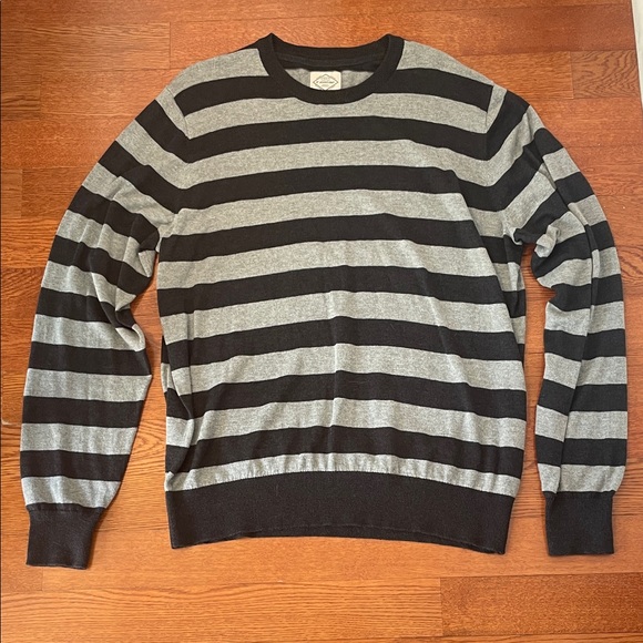 St. John's Bay Other - St. John's Bay Men’s Crewneck Sweater Black & Gray Stripes size XL Grunge Punk